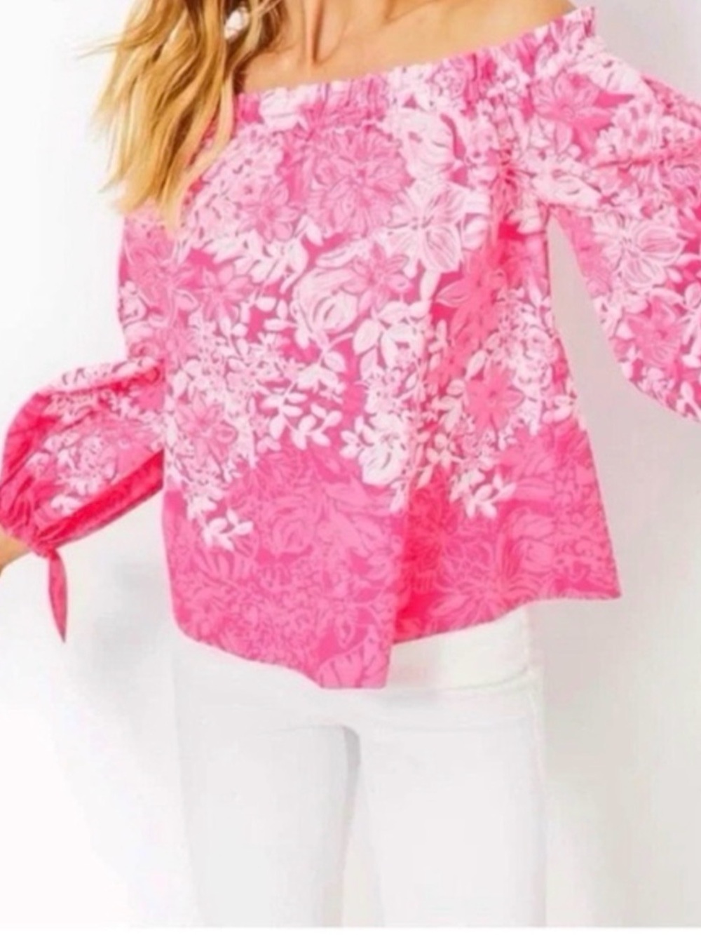 Lilly Pulitzer Jamielynne Top Roxie Pink, sz. M, NWT